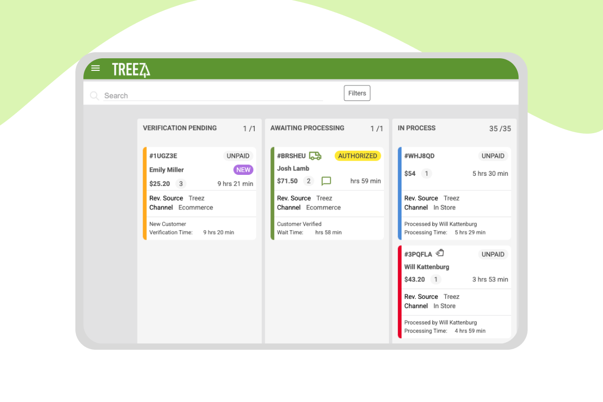 Treez POS fulfillment screen