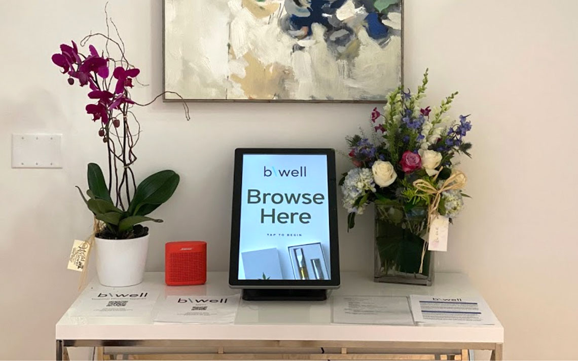 dispensary kiosk for self service ordering at b/well in Massachusetts