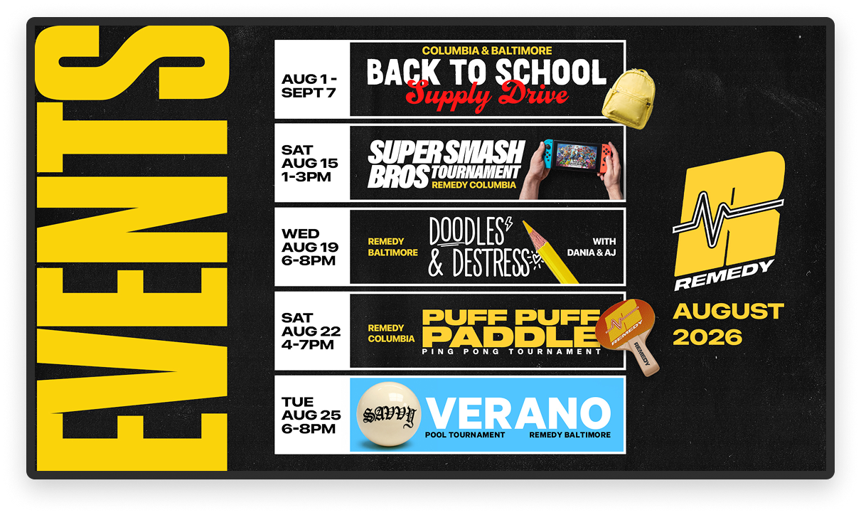 Dispensary events on a signage TV using Seed Signage